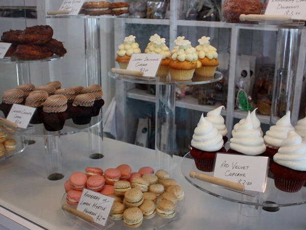 Pastries on display in Sweet Envy in Hobart, Tasmania, Australia
