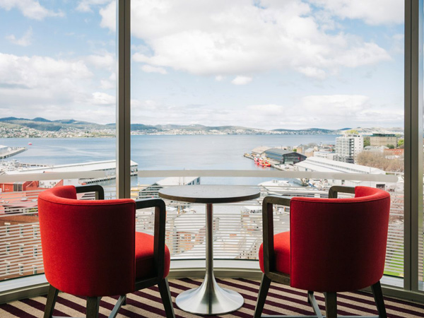 the Hobart waterfront as seen from The Tasman
