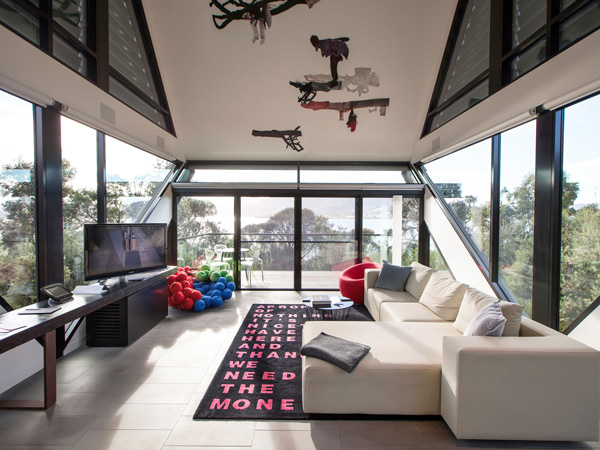 the interior of Mona Pavilions, Hobart