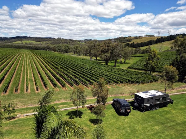 Hipcamp with Yarra Valley vineyard views