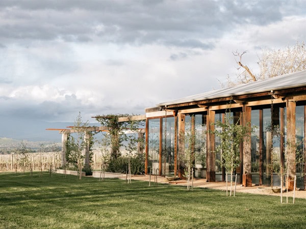 the exterior of the Meletos Farmhouse at Stones of the Yarra Valley