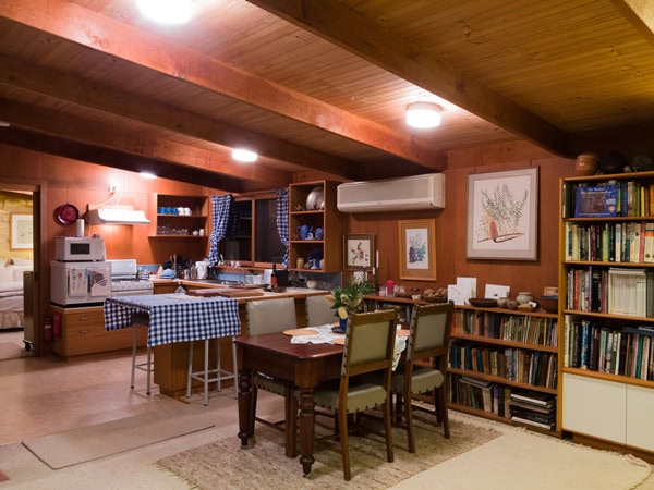 the interior of The Burrow at Wombat Bend, Yarra Valley