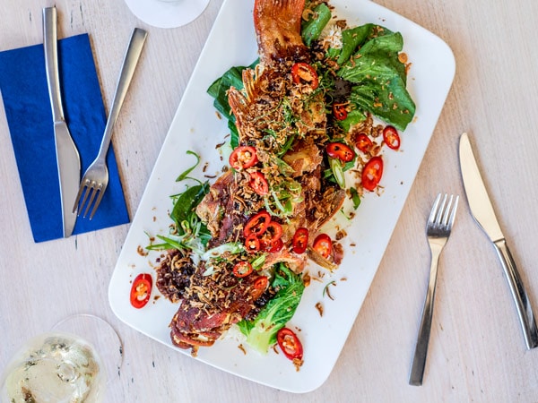 seafood dish at Fish D’vine & The Rum Bar