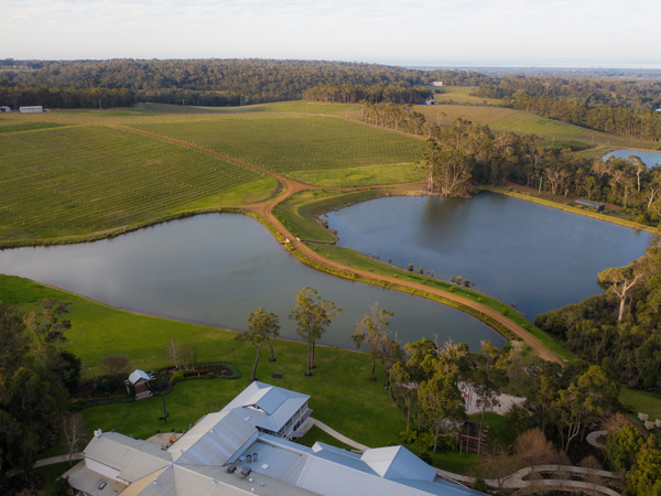 an aerial view of Aravina Estate, Margaret River