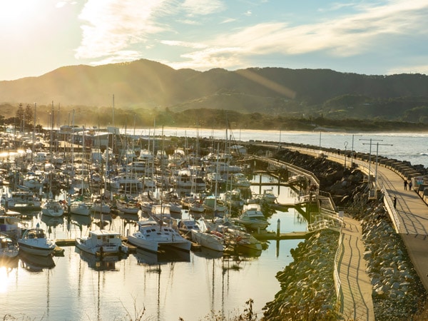 Coffs Harbour Marina at sunset