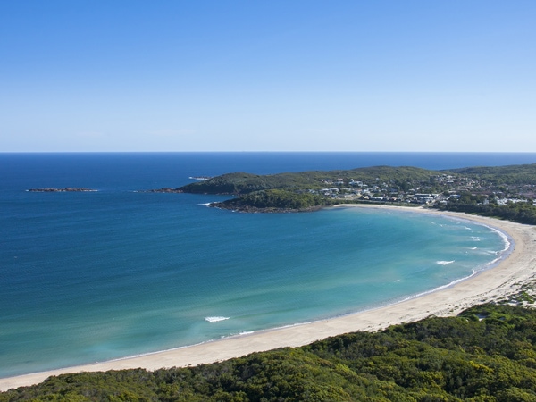 An aerial view of the ocean.