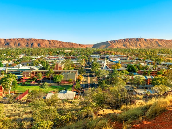 pemandangan hijau di Alice Springs
