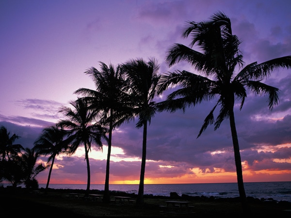 Purple sunset at Bargara Beach in Bundaberg