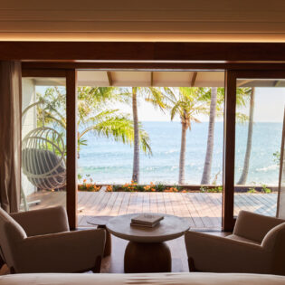 a luxury suite with sea views at Pelorus Private Island, Townsville