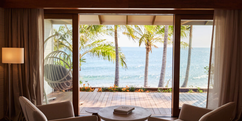 a luxury suite with sea views at Pelorus Private Island, Townsville