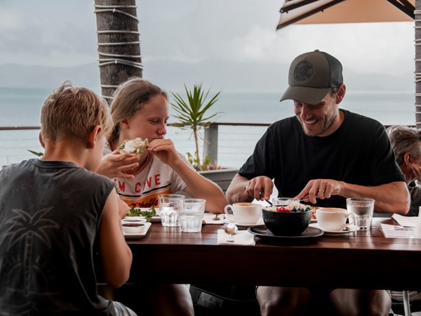 Family enjoying food at CBar in Townsville