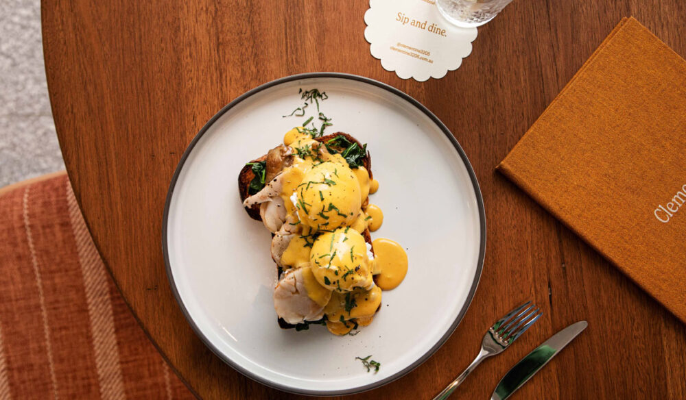 Lobster eggs benedict at Clementine cafe in Melbourne