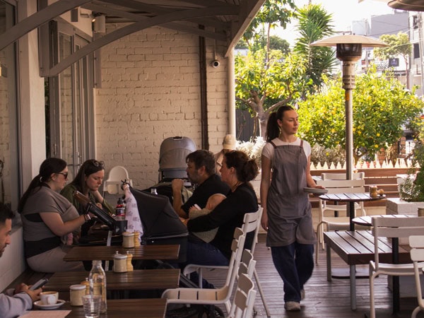 the al fresco dining at Convoy, Moonee Ponds