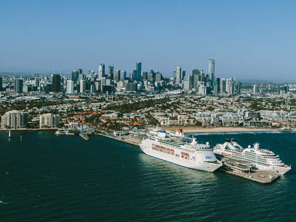 Ships docked in Melbourne