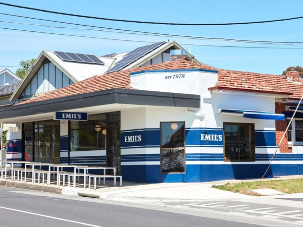 the exterior of Emil’s Cafe in Pascoe Vale South