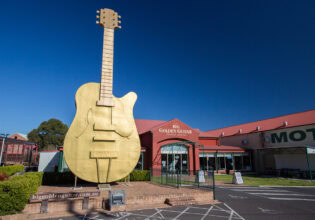 The Big Golden Guitar Tourist Centre in Tamworth