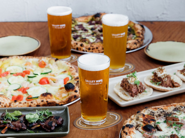 beer and snacks during Hop On Brewery Tours