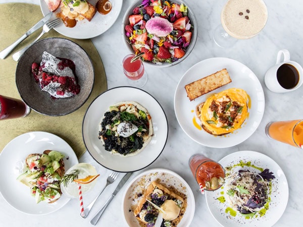 Brunch spread at Kettle Black in Melbourn