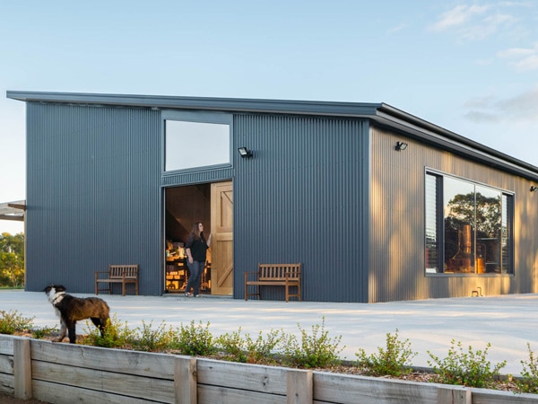 smoky grey exterior outside Killara's Distillery