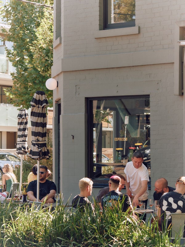 people dining outside Napier Quarter, Fitzroy