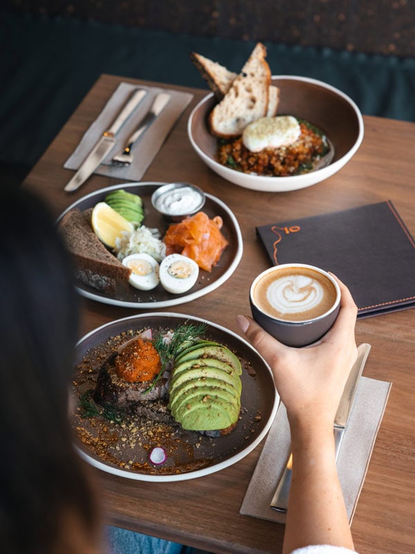 Single O Newstead cafe in Brisbane dishes and coffee