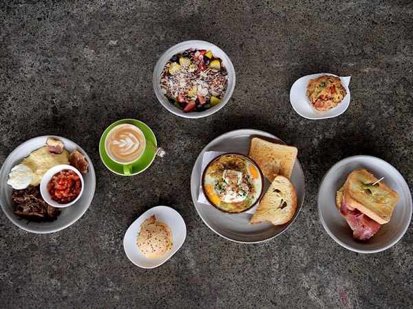 a breakfast spread at So & So cafe in Travancore 