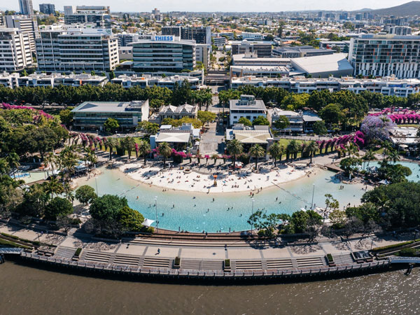 an aerial view of the South Bank Park