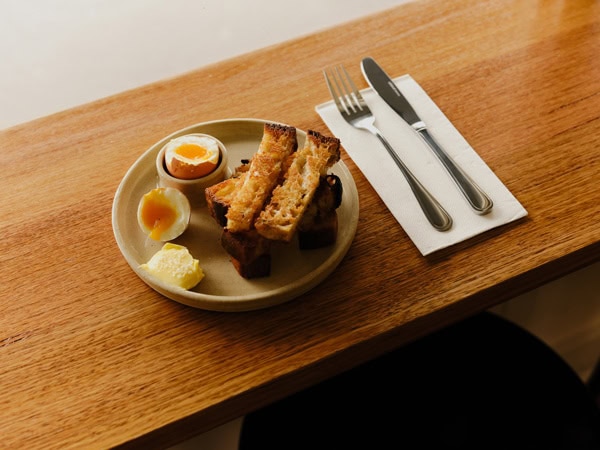 a brunch plate on the table at Sunhands, Carlton