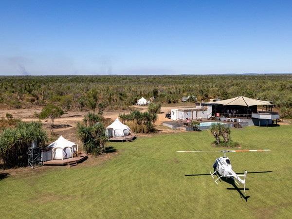 helicopter ride at Top End Safari base camp, Darwin tours, NT