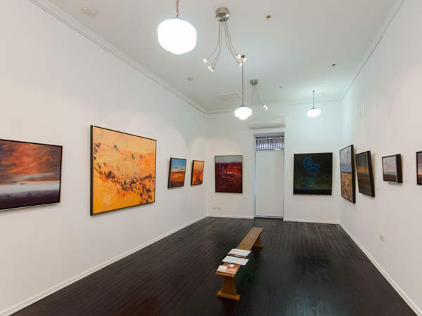 paintings displayed at Woolloongabba Gallery, Brisbane