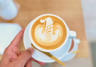 a latte art at Bloom Coffee x Bites, Hobart