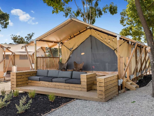 a wooden cottage at BIG4 Tasman Holiday Parks