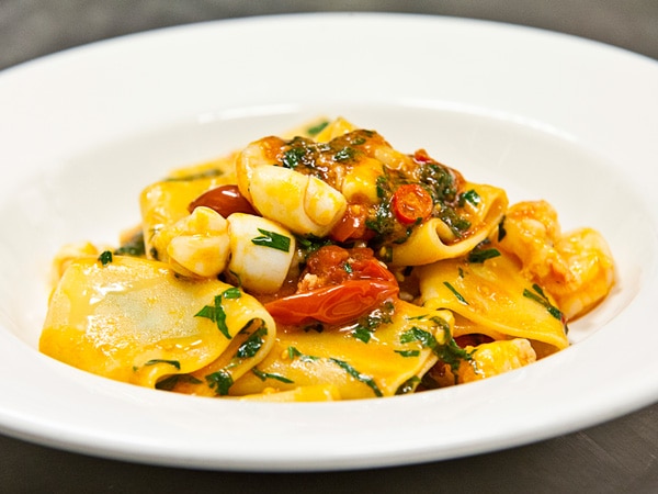 a close-up of a pasta dish at Beccofino, Brisbane