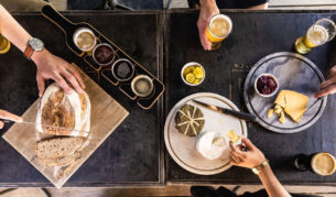 cheese and beer at Bruny Island Cheese Co.