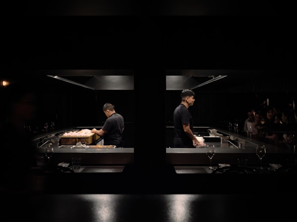the dark and moody interior of Hôntô, Brisbane