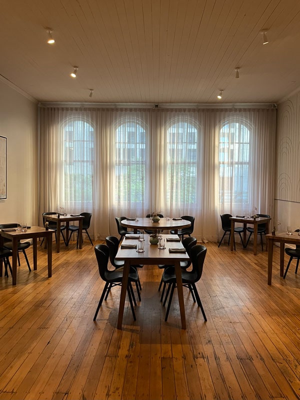 the dining interior of Pneuma restaurant, Brisbane