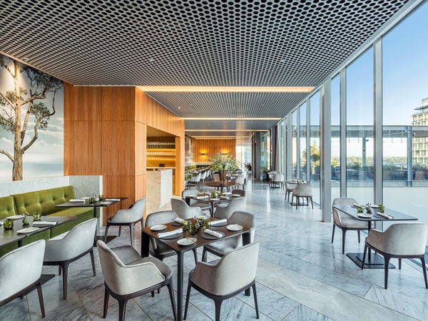 Interior shot of Wildflower restaurant in Perth.