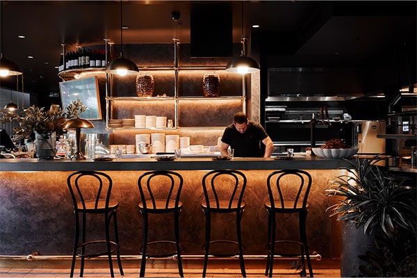 The bar at Wilma restaurant in Canberra