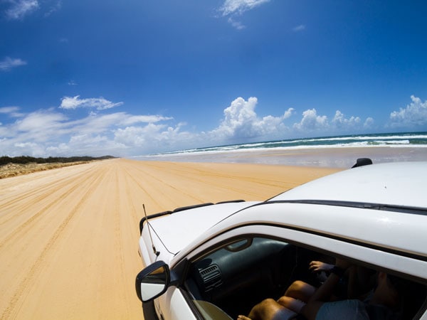 4WD on the beach from Getty