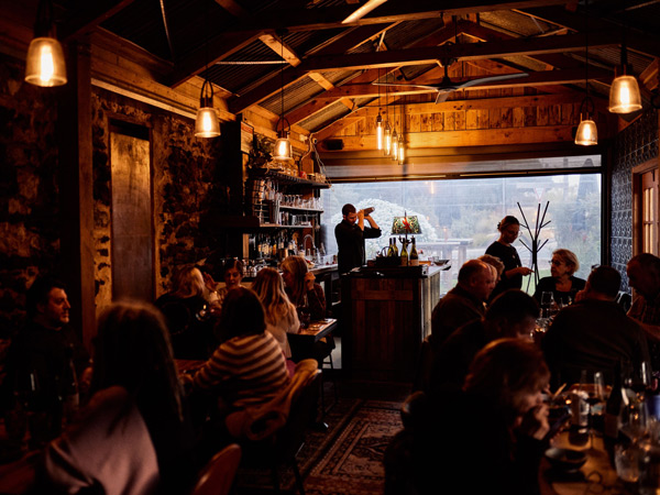 the dimly lit restaurant interior of The Little Rickshaw, McLaren Vale