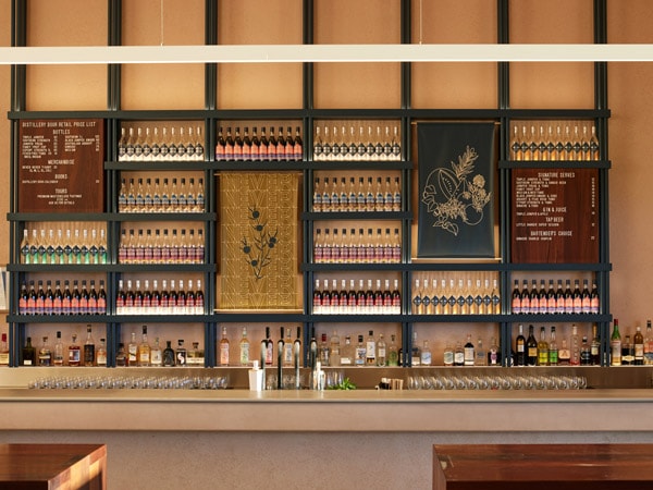 a wide selection of wines at Never Never Distilling Co.