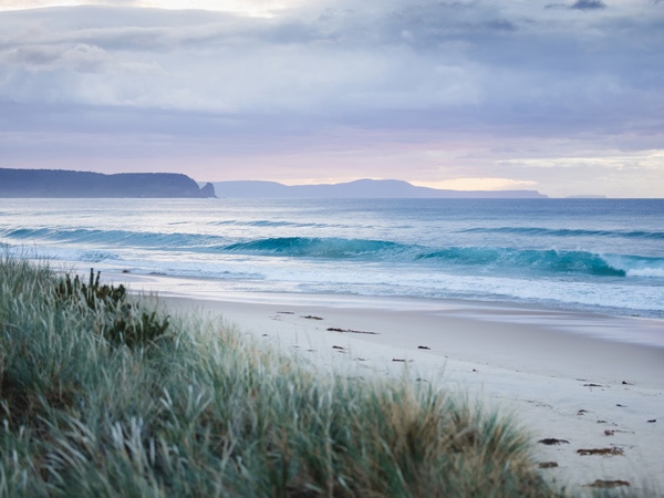 crashing waves at the Neck beach, Bruny Island