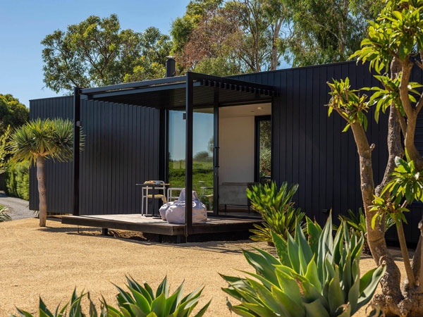 the exterior lounge deck at The Vineyard Retreat in McLaren Vale