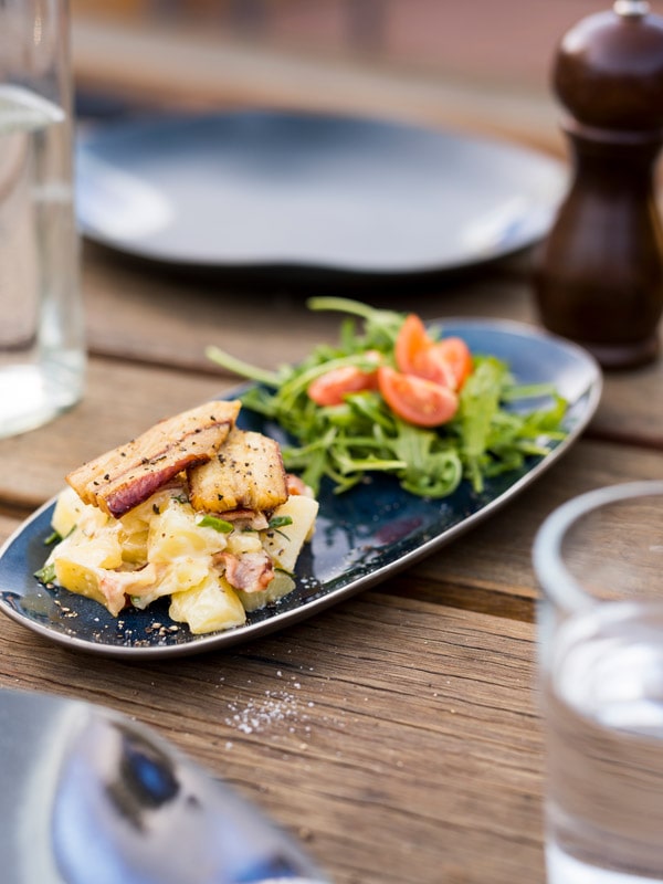 a smoked eel dish at Narana Aboriginal Cultural Centre