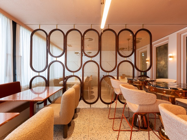 an elegant dining interior at II Camino at East Hotel