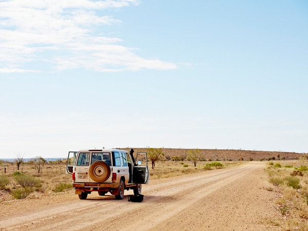 a 4WD driving on the road