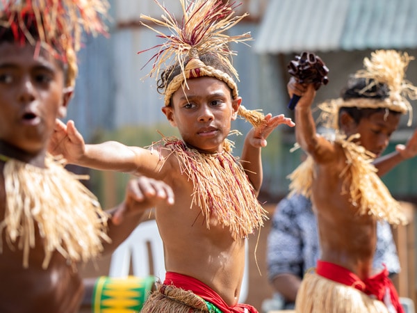 young boys dancing and performing during the Strait Day