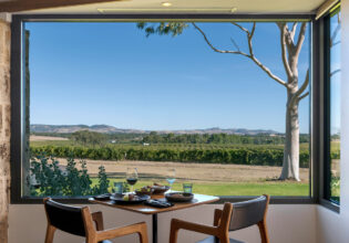 nature views from a fining dining table at Appellation at The Louise