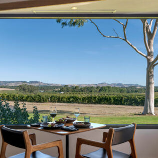 nature views from a fining dining table at Appellation at The Louise