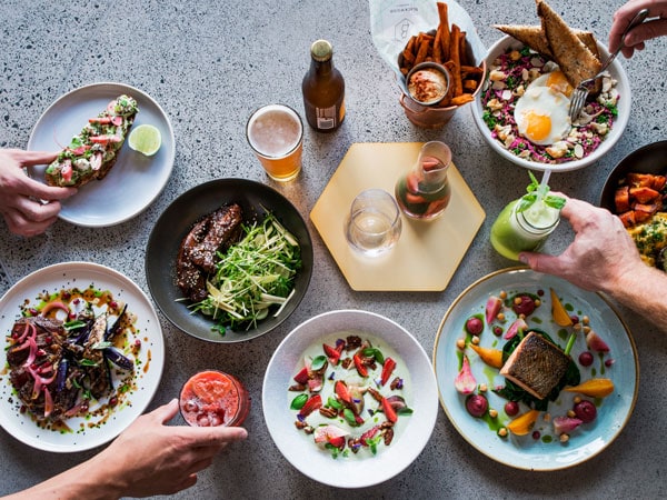 a spread of food on the table at Blackwood Pantry, Cronulla